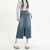 New High Waisted Small Package Hip Half-Body Skirt Jeans
